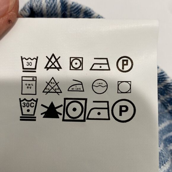 Bershka Strap Detail PinstripesBlue Denim  Zip Up Crop Top In Size Large - Picture 15 of 17